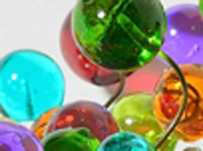 Modern Flush Mount Ceiling Light: Multicolored Resin Bubbles