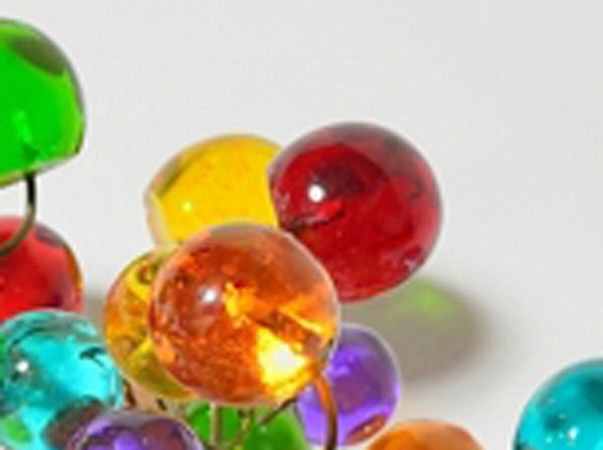 Modern Flush Mount Ceiling Light: Multicolored Resin Bubbles