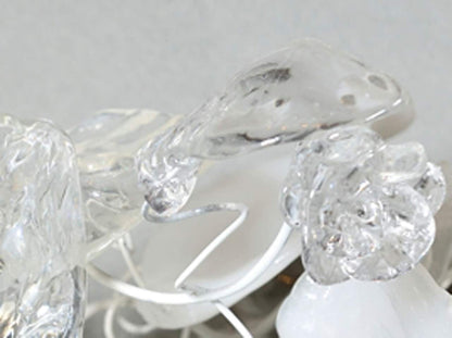 Resin Flower Bouquet Wall Sconce - White & Clear Bedroom Lighting