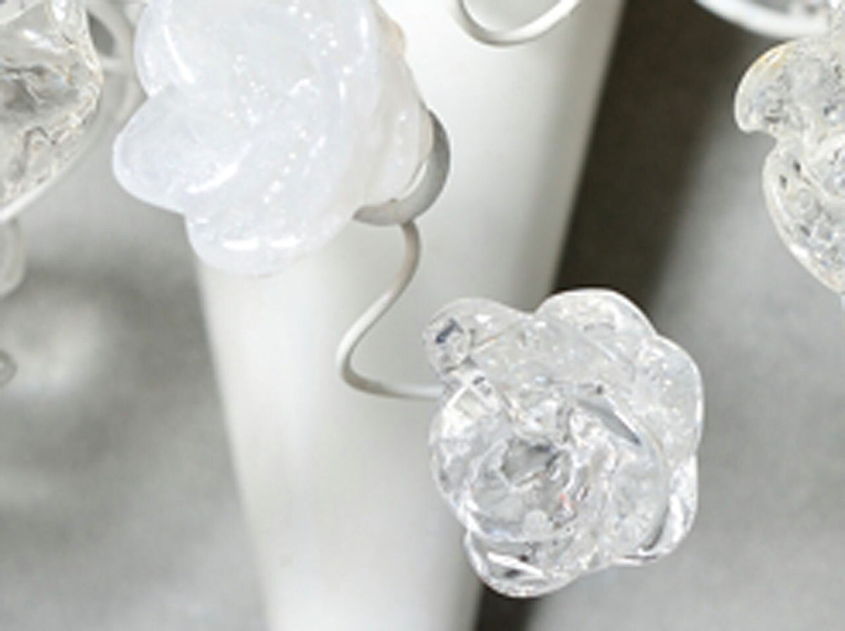 Resin Flower Bouquet Wall Sconce - White & Clear Bedroom Lighting