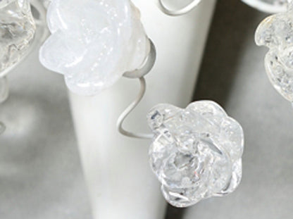 Resin Flower Bouquet Wall Sconce - White & Clear Bedroom Lighting