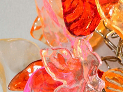 Floral Bouquet Wall Sconce: Resin Flowers & Leaves, Romantic Lighting