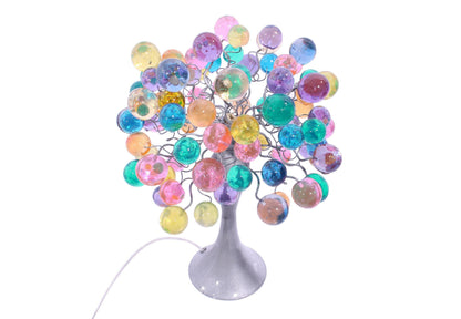 modern bedside lamp with pastel bubbles, unique table lamp, colorful bubbles light for desk or bedside table.