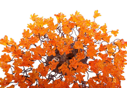 Modern Bronze Metal Wall Sconce: Orange Resin Flowers Hall Living Room Lighting
