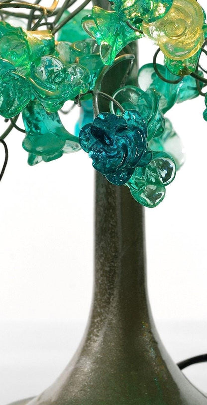 Turquoise flowers Table lamps, modern bedside lamp for living room, bedroom - Gift Idea.