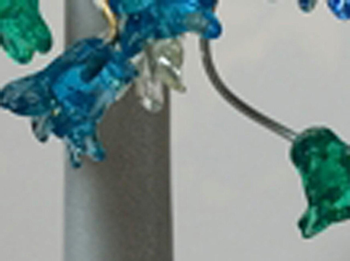 Table lamp, desk lamp with sea color flowers for bedside table, living room or children room, modern table lamp to your office.