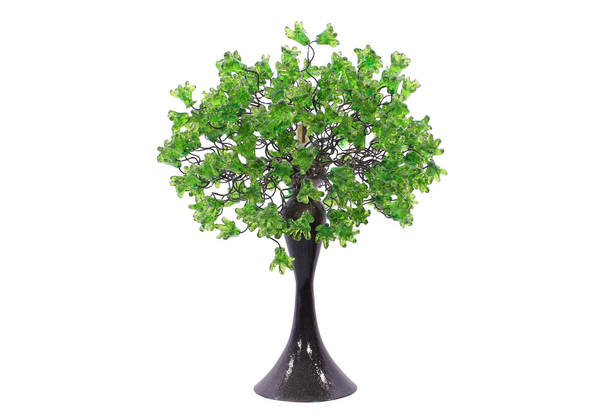 Bedside Lamp, modern Table lamp with green flowers, for your bedroom, living room