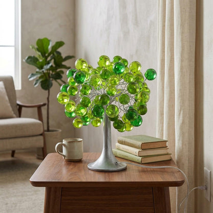 Bedside table Lamp, modern table lamp with green color bubbles, unique table lamp.