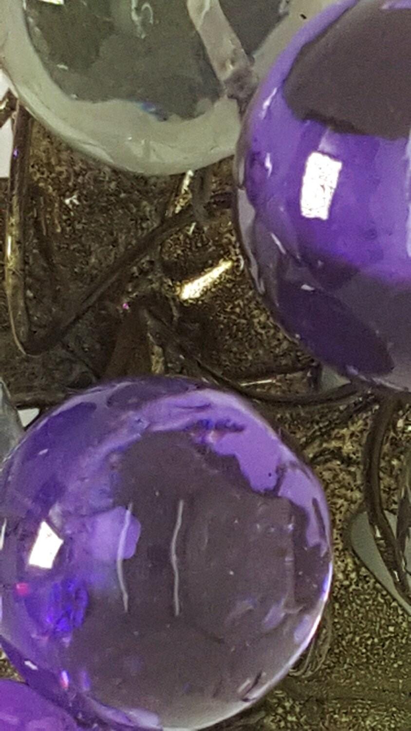 Purple Hook, Decorative Wall Hook with purple and gray resin bubbles, wall hanger.