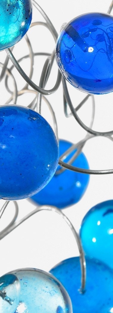 Ceiling Light with Blue bubbles for girls or boy bedroom, handmade light fixture