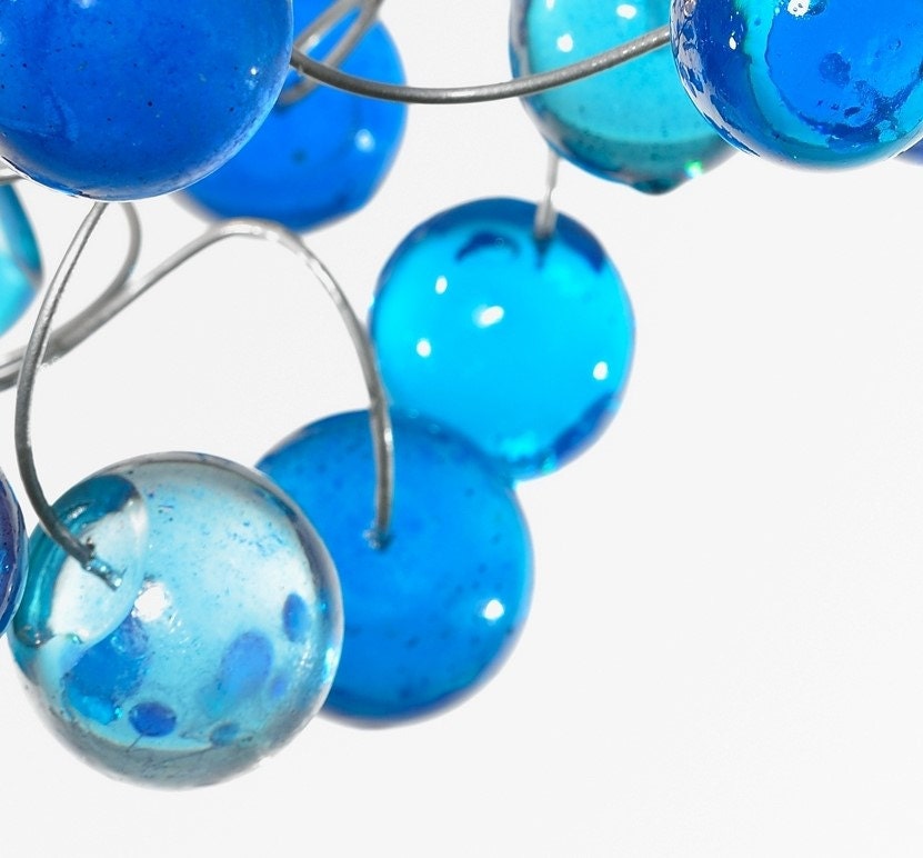 Ceiling Light with Blue bubbles for girls or boy bedroom, handmade light fixture
