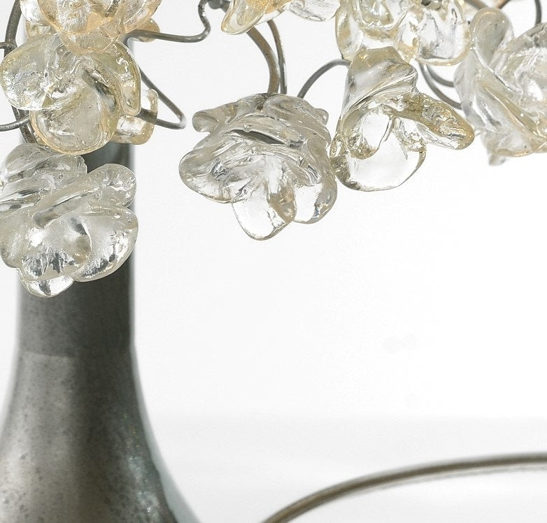 Decorative Table light, modern table lamp, desk lamp with clear transparent roses flowers desk lamp - desk light Gift Idea.