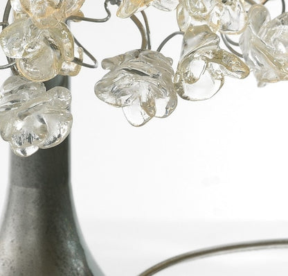 Decorative Table light, modern table lamp, desk lamp with clear transparent roses flowers desk lamp - desk light Gift Idea.