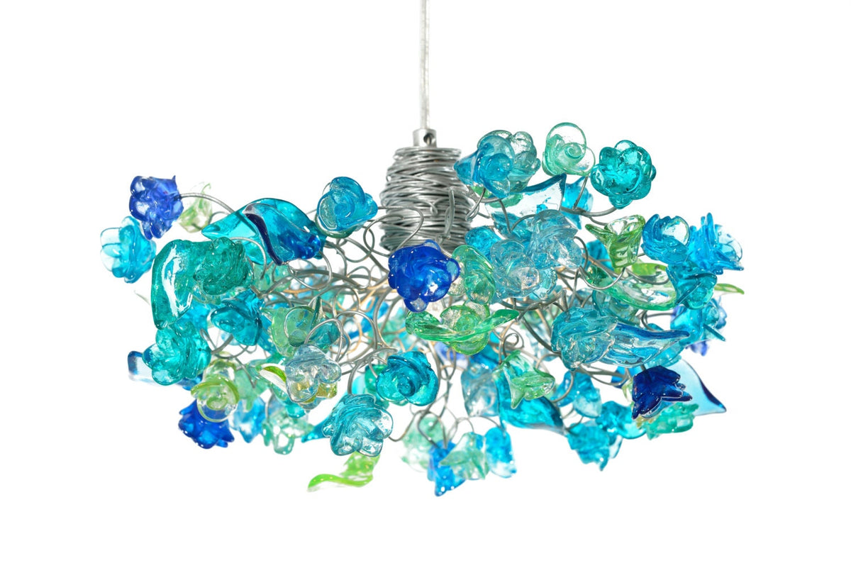 Sea Color Flower Ceiling Light: Resin Floral Pendant Lamp