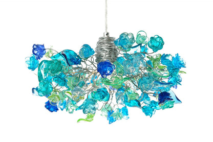 Sea Color Flower Ceiling Light: Resin Floral Pendant Lamp