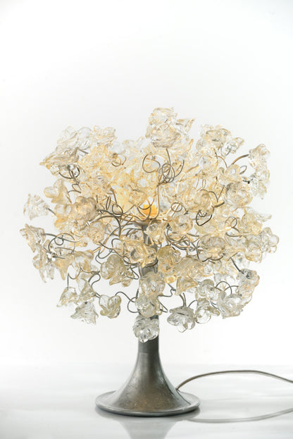 Decorative Table light, modern table lamp, desk lamp with clear transparent roses flowers desk lamp - desk light Gift Idea.