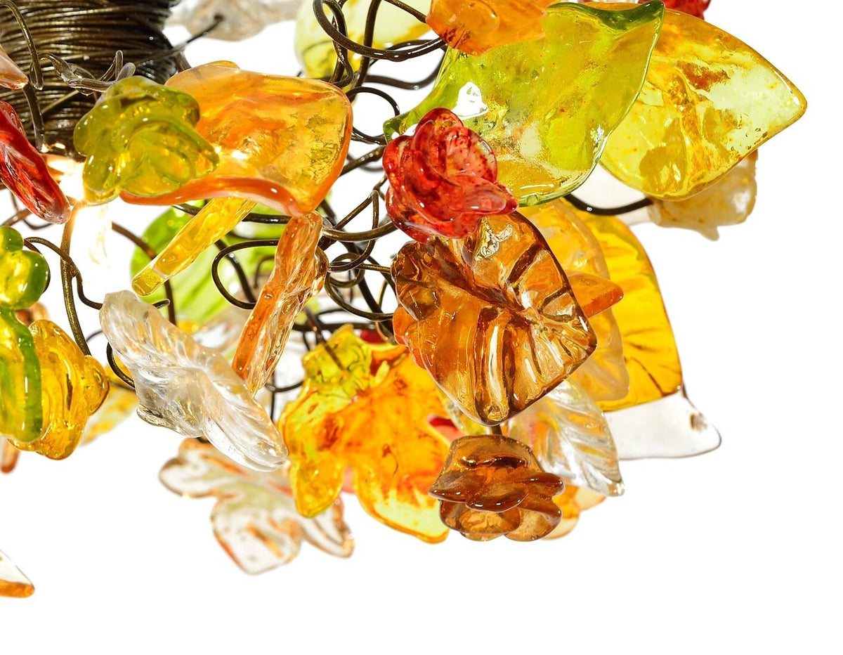 Ceiling Pendant Lighting, Island Lighting with Autumn color flowers and leaves