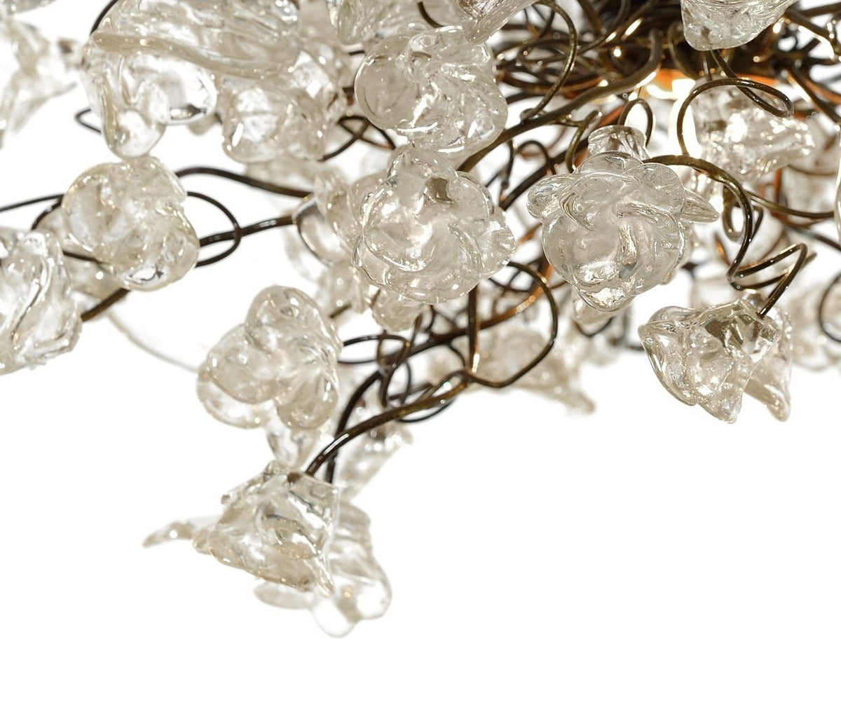 Clear Krystal Flower Pendant Light: Bronze Finish, Elegant Fixture