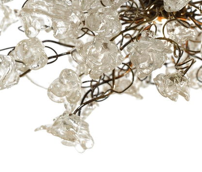 Clear Krystal Flower Pendant Light: Bronze Finish, Elegant Fixture