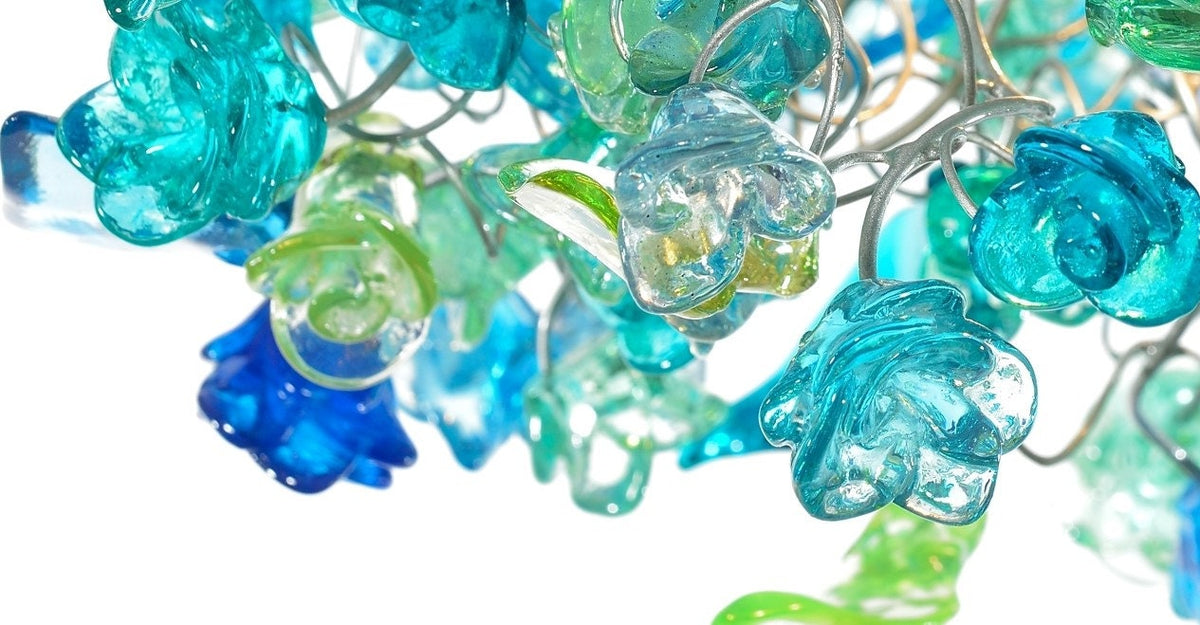 Sea Color Flower Ceiling Light: Resin Floral Pendant Lamp