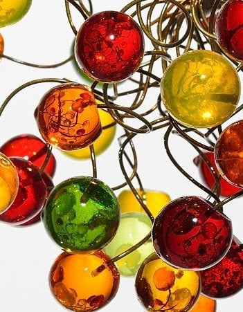 Pendant lighting with autumn color bubbles, unique ceiling light for children room or bedroom.