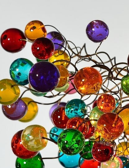 Multicolored Resin Bubble Chandelier: Handmade Hanging Light