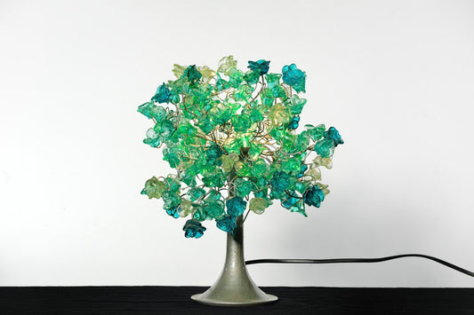 Turquoise flowers Table lamps, modern bedside lamp for living room, bedroom - Gift Idea.