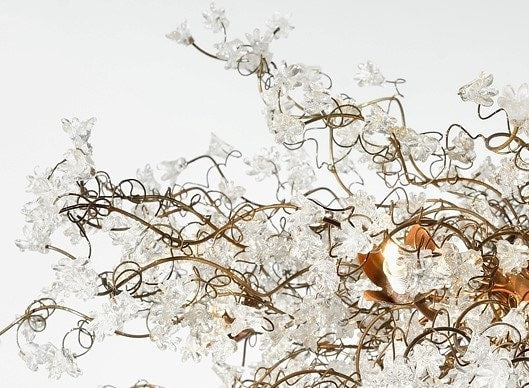 Modern Ceiling Light Fixture with Clear flowers Hanging chandeliers for Dining Room